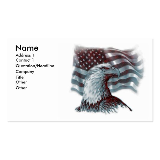 Red Eagle - Patriotic Business Cards (front side)