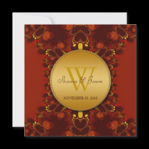 Red Earth Tribal Hearts Wedding Invitations invitations