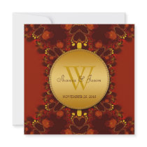 Red Earth Tribal Hearts Wedding Invitations