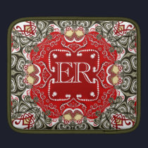 Red Eastern Batik Art Monogram iPad Sleeve ipad sleeves