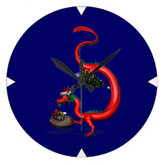 Red Eastern Dragon Wallclock