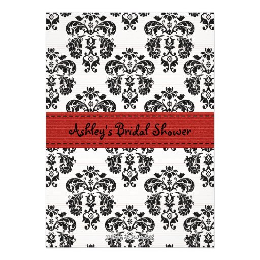 Red Eiffel Tower Parisian Bridal Shower Custom Invitation