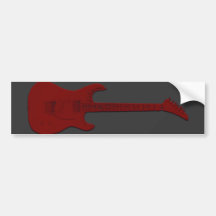Red Electric Guitar Bumper Stickers