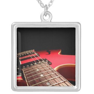 Red Electric Guitar Photo - PERSONALIZE Custom Necklace