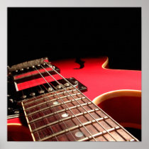 Red Electric Guitar Photo - PERSONALIZE Poster
