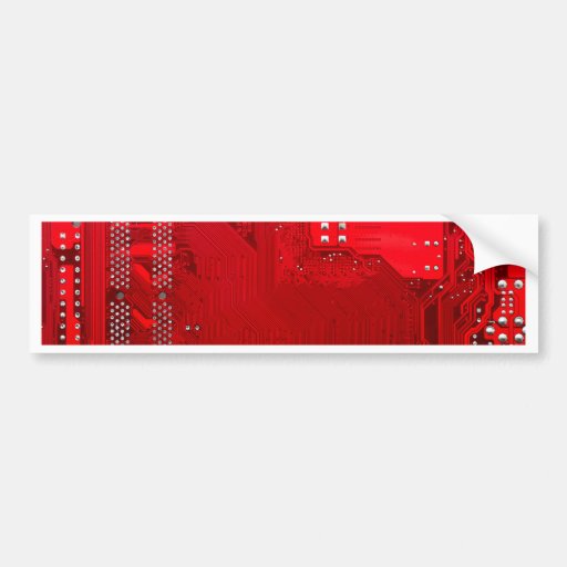 red electronic circuit board.JPG Bumper Sticker Zazzle