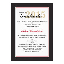 Red Elegant Graduation Announcement