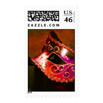 Red Elegant Masquerade Mask US Postage Stamp