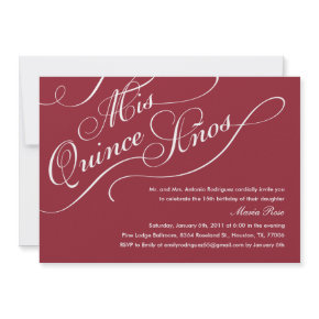 Red Elegant Quinceanera Invitations invitation