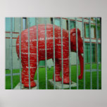 Red Elephant in Jail Poster