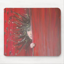 Red elves carpet mouse pad
