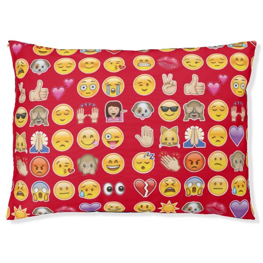 red emoji pet animal cat dog puppy bed dog bed | Zazzle