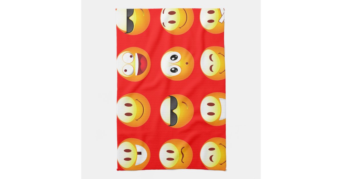 red emojis hand towels Zazzle