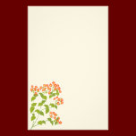Red English Wildflowers Stationery stationery