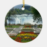 Red Entrance to the Falls, Niagara Falls flowers Christmas Tree Ornaments