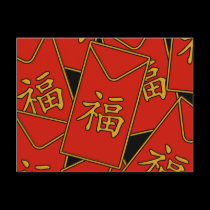 Red Envelope Motif postcards