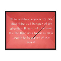 RED ENVELOPE Pre-addressed to President Obama postcards
