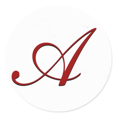 Red Envelope Seal with Monogram Round Stickers