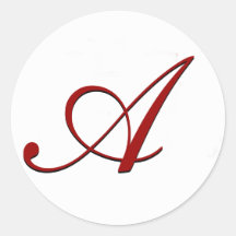 Red Envelope Seal with Monogram Round Stickers