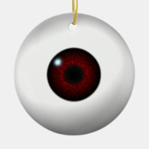 red eye / green eye christmas ornament