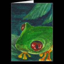 red eye green tree frog cards