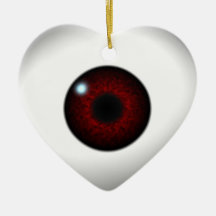 red eye heart christmas ornament