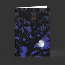 Red-Eyed Bat in Tree Card
