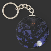 Red-Eyed Bat in Tree Keychain keychains