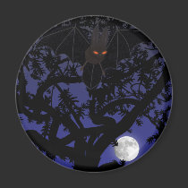 Red-Eyed Bat in Tree Magnet magnets