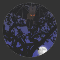 Red-Eyed Bat in Tree Sticker stickers