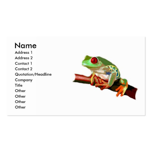 Red Eyed Tree Frog Business Cards