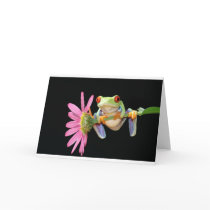 red eyed tree frog greeting cards