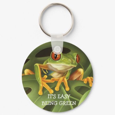 Red Eyed Tree Frog Key Chain Keychain by Laura_Regan_Artist