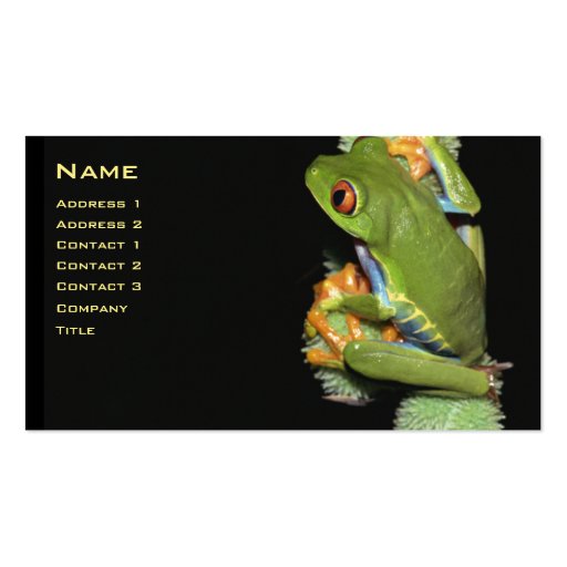 Red-eyed Tree Frog Profile Card - Customized Business Card (front side)