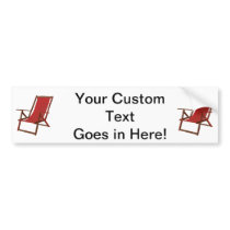 red fabric beach chair.png bumper stickers