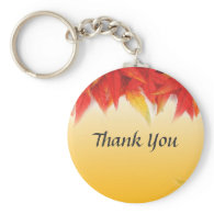red fall leaves  thank you keychain key chain