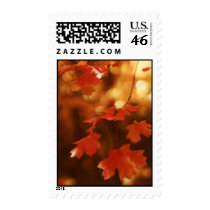 Red Fall Leaves US Postage Stamp