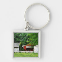 Red Farm Shed Keychains