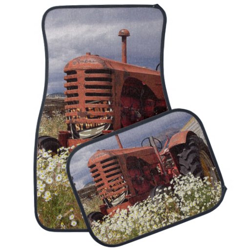 Red Farm Tractor Car Floor Mats Zazzle