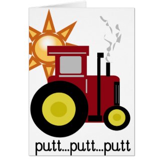 Red Farm Tractor card