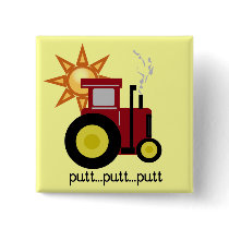 Red Farm Tractor T-shirts and Gifts Buttons