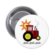 Red Farm Tractor T-shirts and Gifts Button