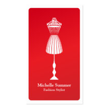 Red Fashion Designer Dressform Business Card