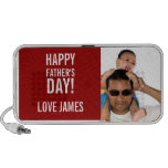 Red  Father's Day Custom Photo Doodle Speaker