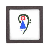 Red female blue dress blue bass clef premium keepsake boxes