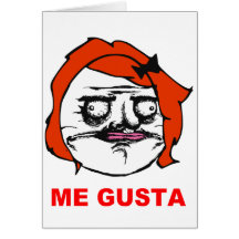 Red Female Me Gusta Comic Rage Face Meme Greeting Card