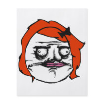 Red Female Me Gusta Comic Rage Face Meme Flyer Design