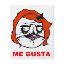 Red Female Me Gusta Comic Rage Face Meme Full Color Flyer