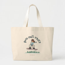 Red Female Snowboarder Tote Bag