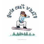 Red Female Snowboarder Tshirts